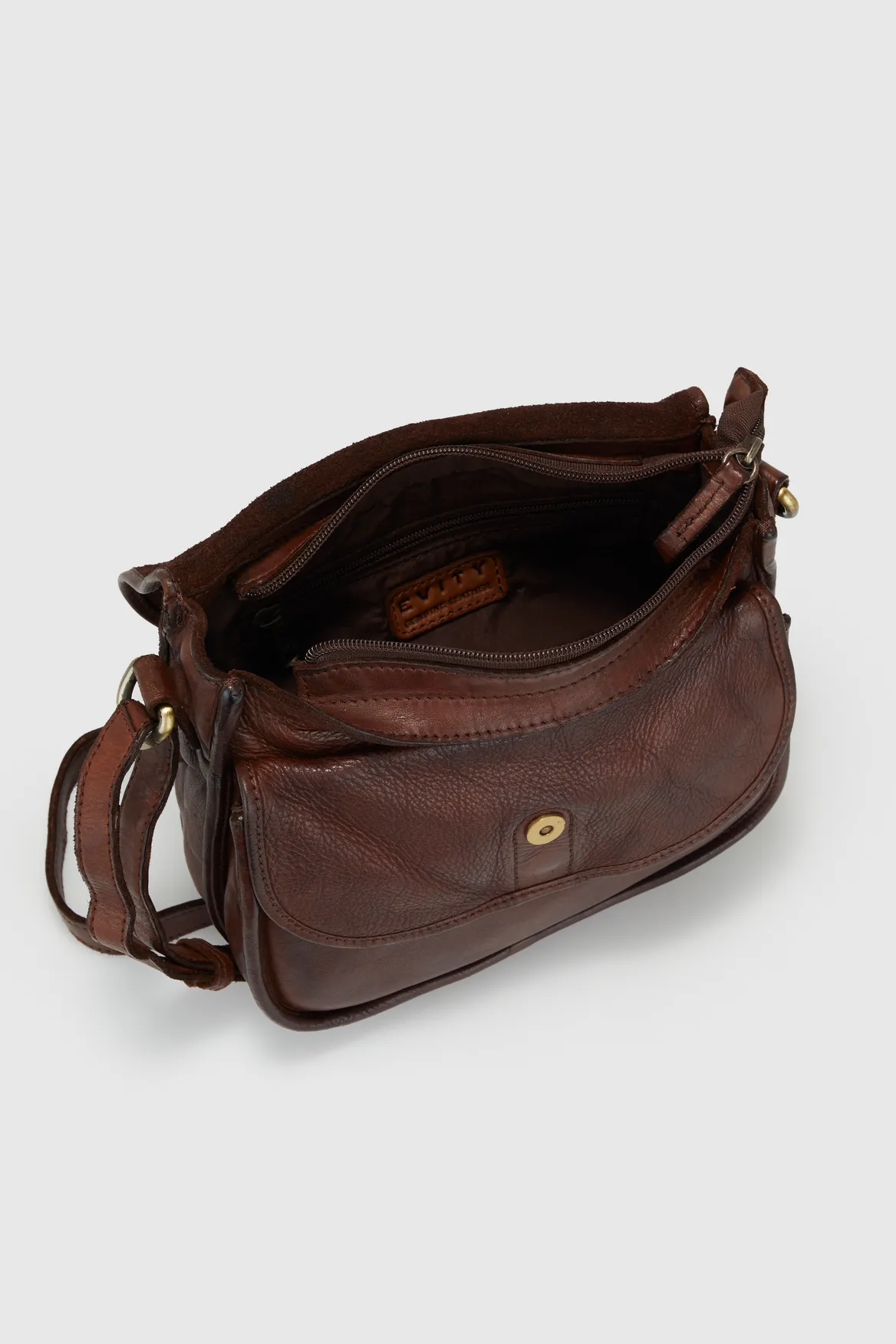Ari Leather Double Crossbody Bag Strandbags