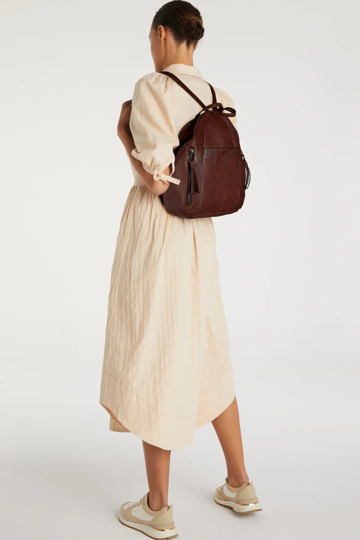 Ari Leather Tassel Backpack Strandbags