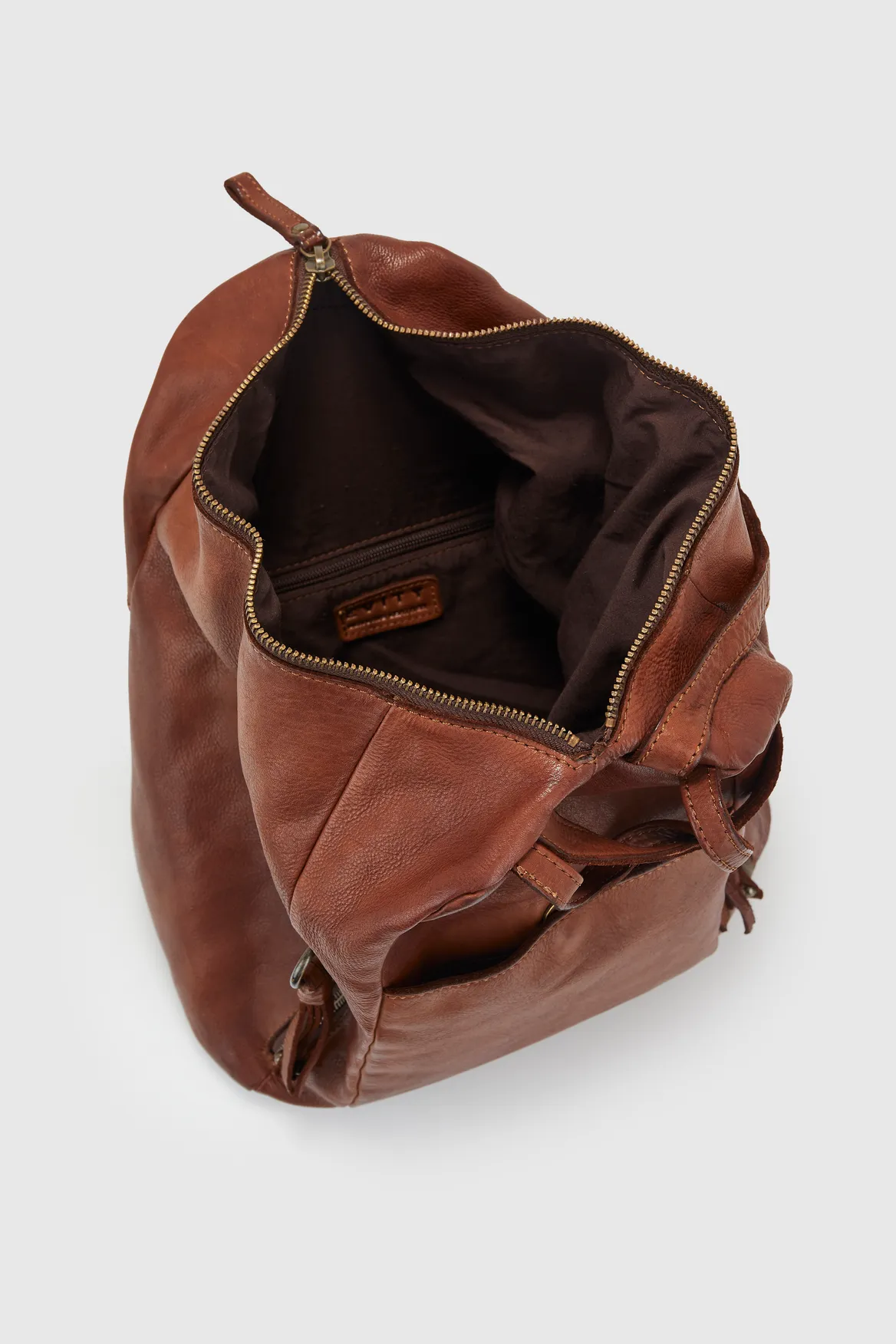 Ari Leather Tassel Backpack Strandbags
