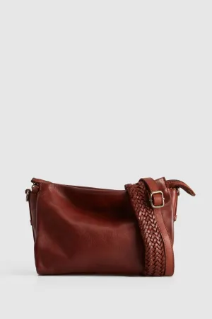 Bree Leather Braid Crossbody Bag Strandbags
