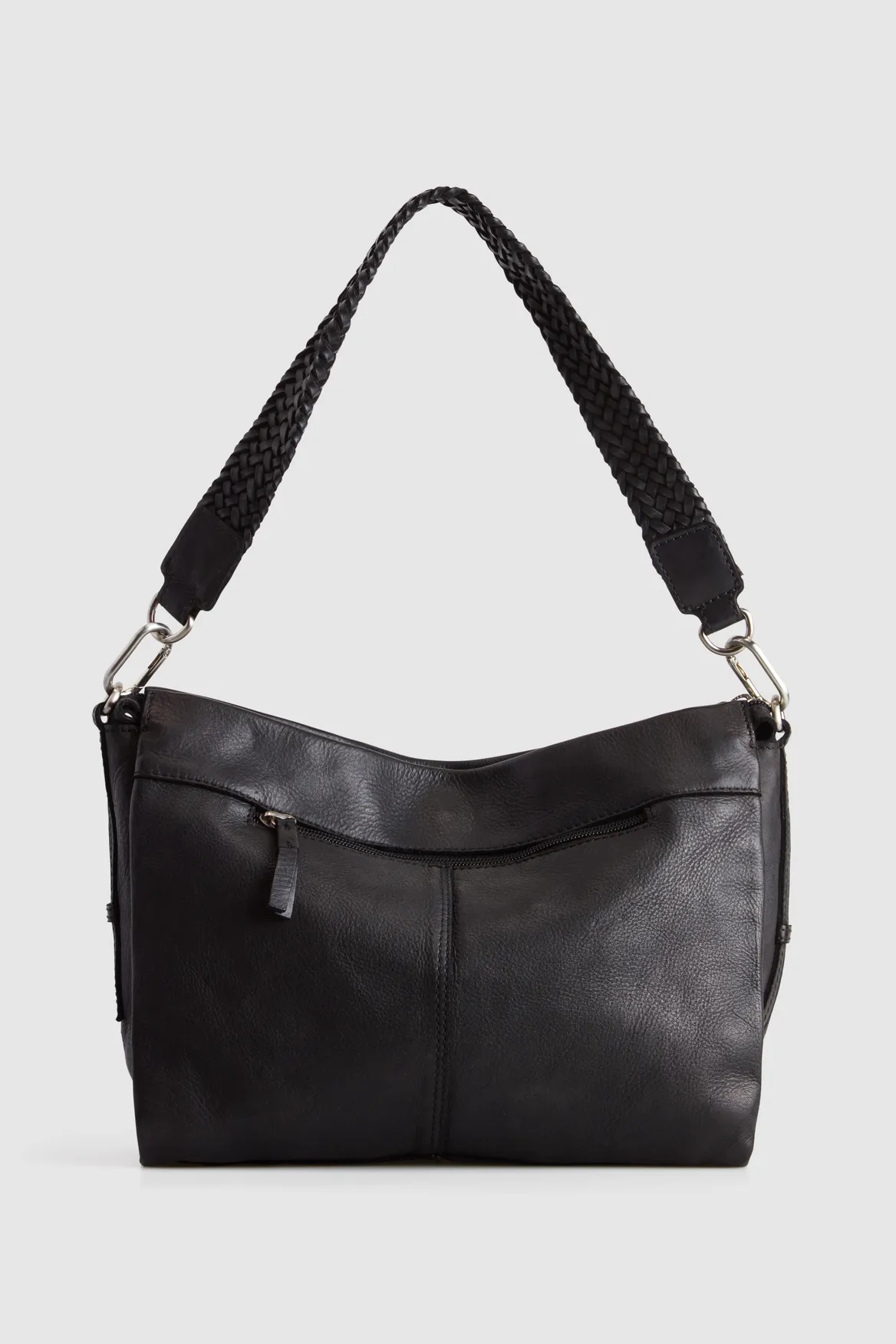 Bree Leather Braid Shoulder Bag Strandbags