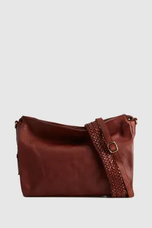 Bree Leather Braid Shoulder Bag Strandbags