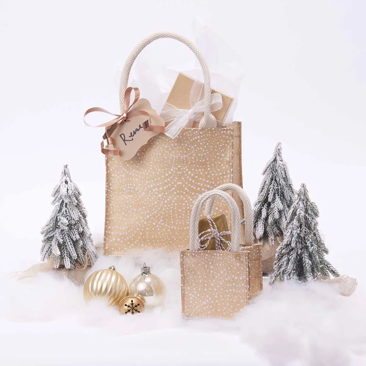 Filigree Gold Small Reusable Itsy Bitsy Gift Bag