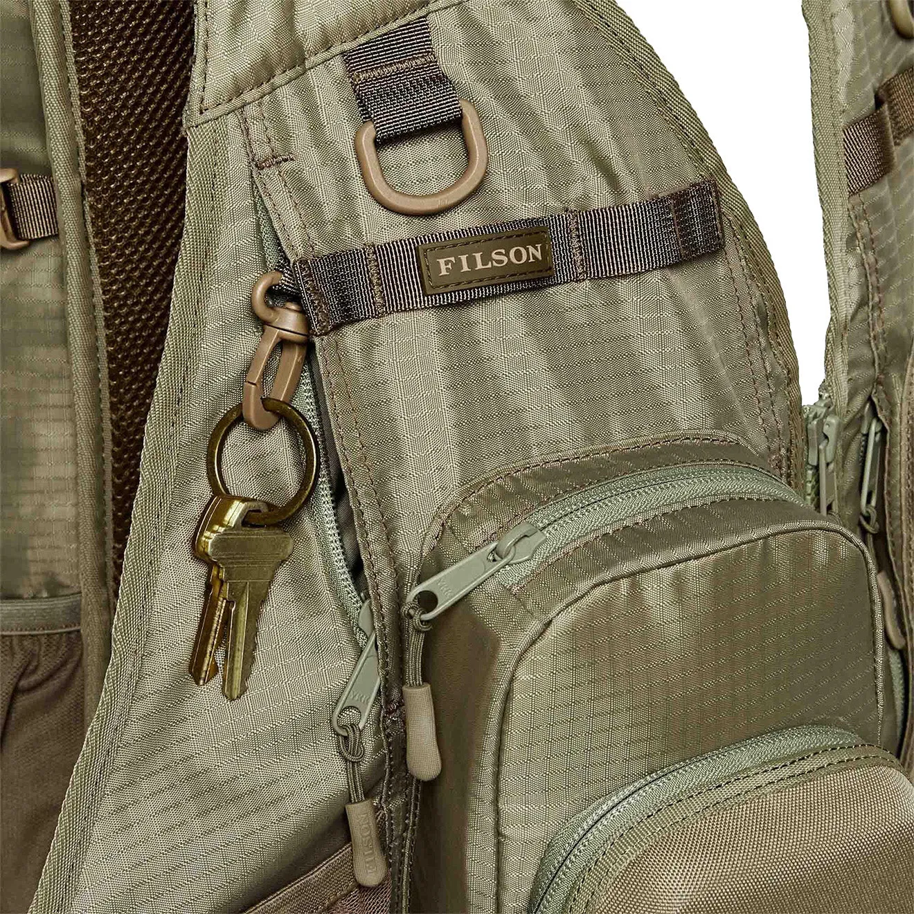 Filson Fishing Guide Vest Vintage Olive