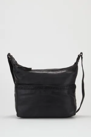 Isla Leather Braided Crossbody Bag Strandbags