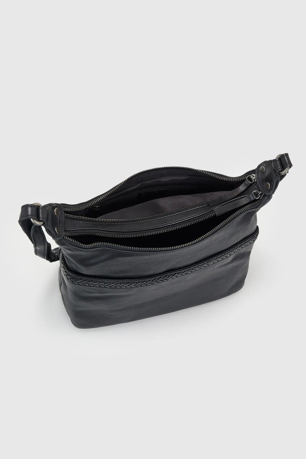 Isla Leather Braided Crossbody Bag Strandbags