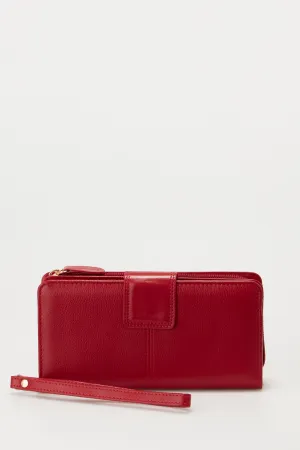 Leather Zip Around Wallet Strandbags