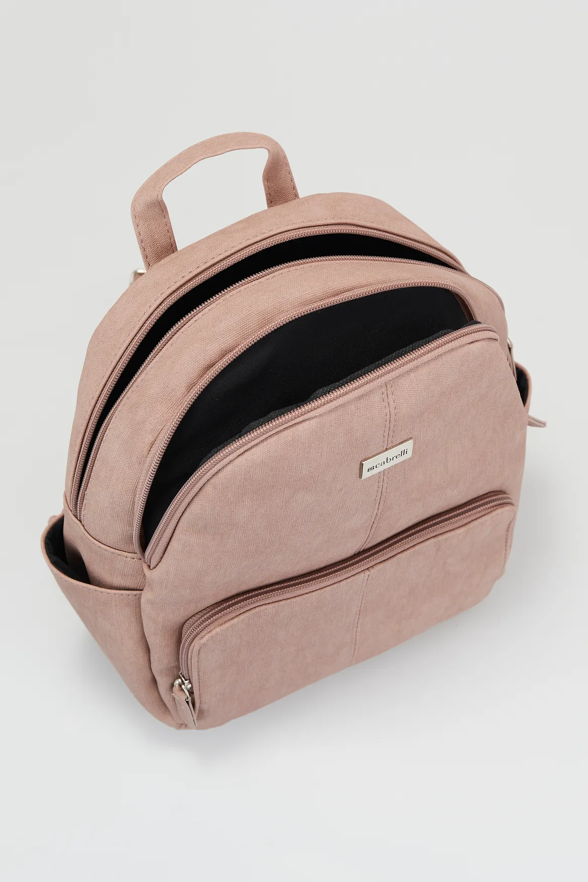 Linen Look Round Top Backpack Strandbags