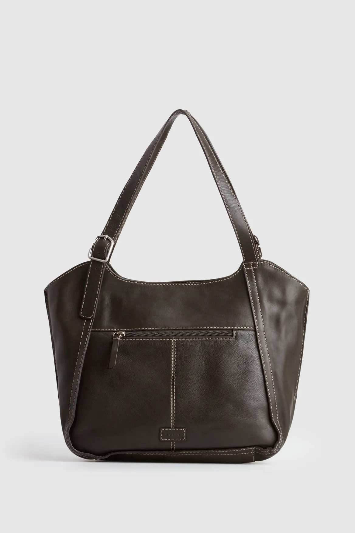 Maya Leather Buckle Tote Bag Strandbags