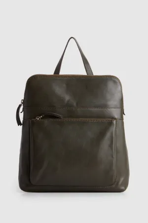 Maya Leather Convertible Backpack Strandbags