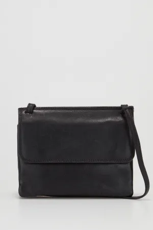Maya Leather Double Flap Crossbody Strandbags