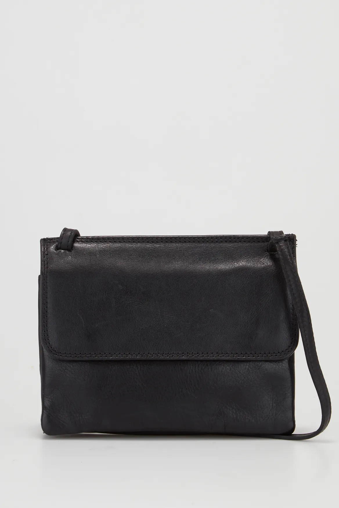 Maya Leather Double Flap Crossbody Strandbags