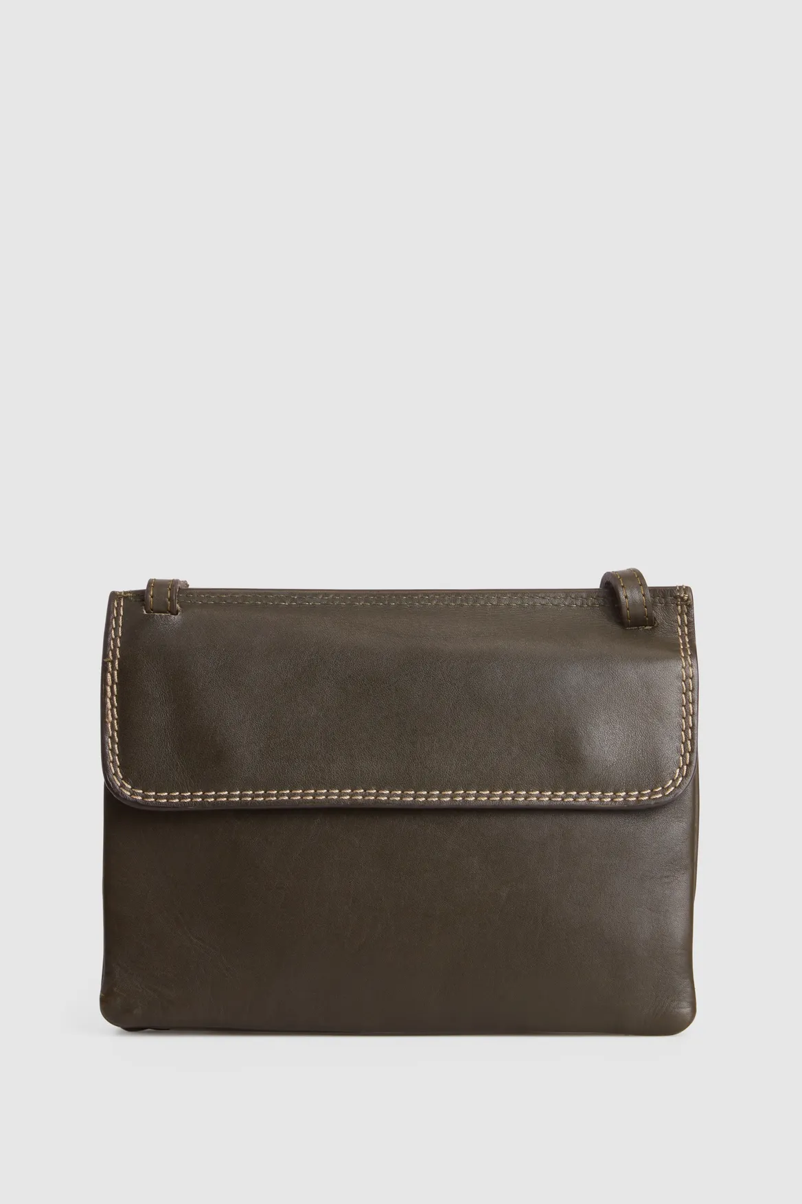 Maya Leather Double Flap Crossbody Strandbags