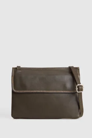 Maya Leather Double Flap Crossbody Strandbags