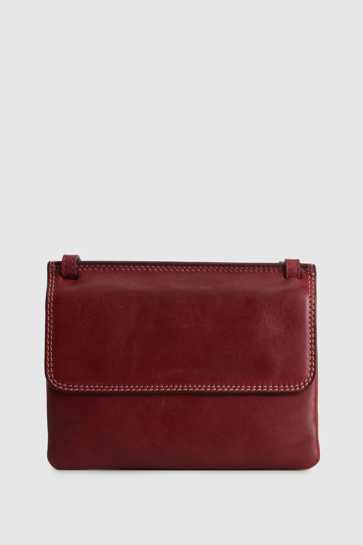 Maya Leather Double Flap Crossbody Strandbags