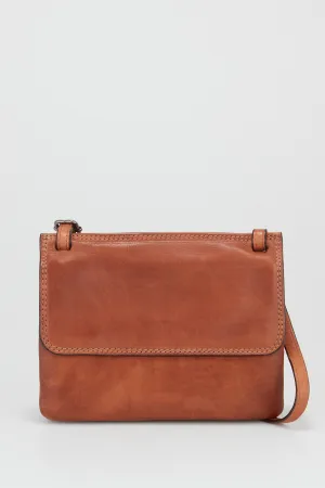 Maya Leather Double Flap Crossbody Strandbags