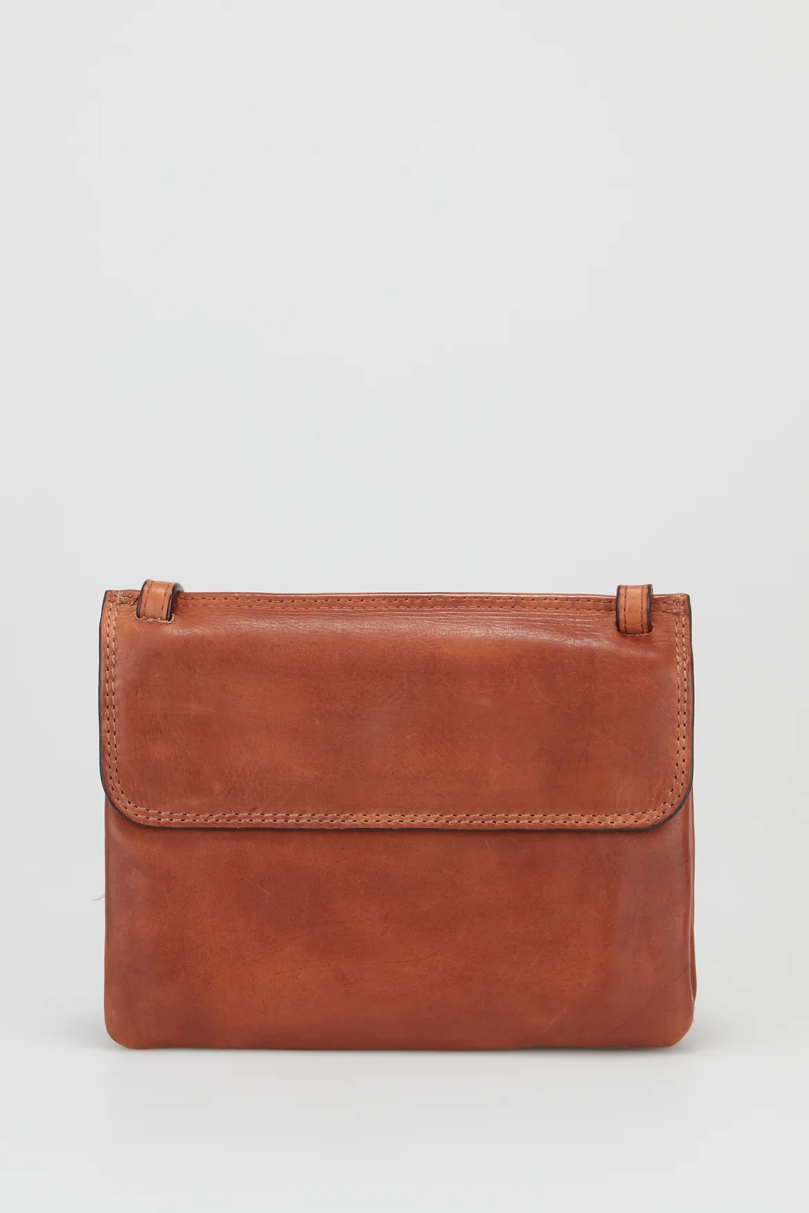 Maya Leather Double Flap Crossbody Strandbags