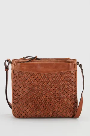 Palma Leather Weave Crossbody Bag Strandbags