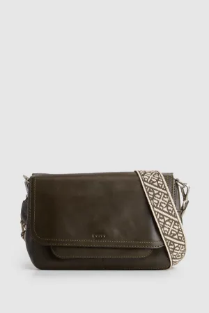 Pia Leather Flap Crossbody Bag Strandbags