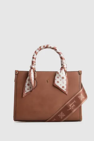 Small Tote Bag With Scarf Strandbags