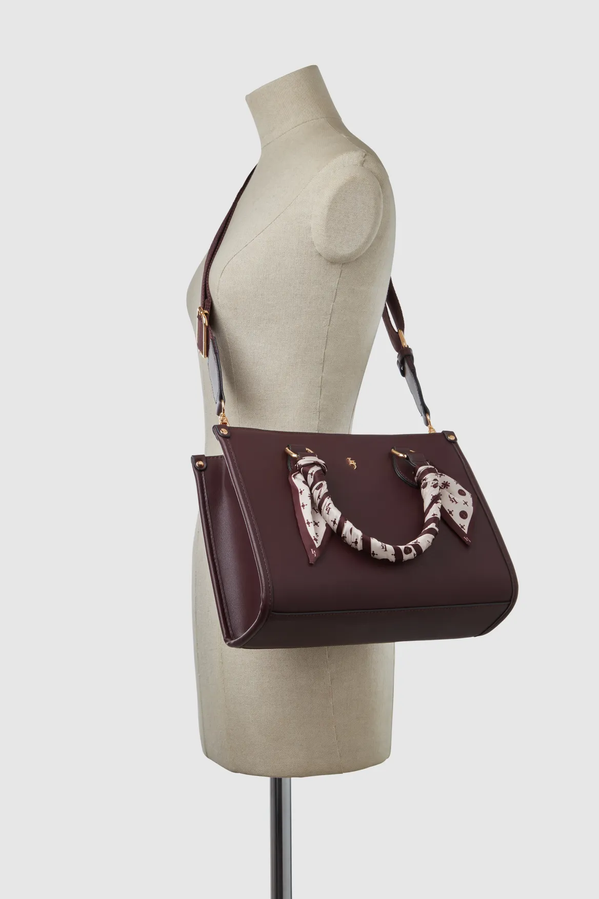 Small Tote Bag With Scarf Strandbags