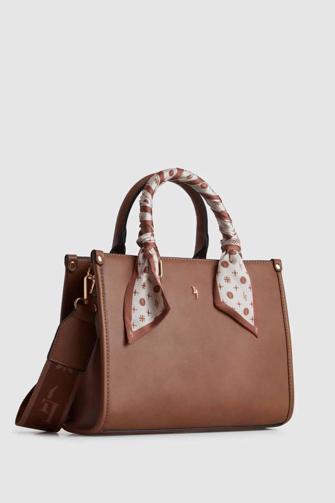 Small Tote Bag With Scarf Strandbags