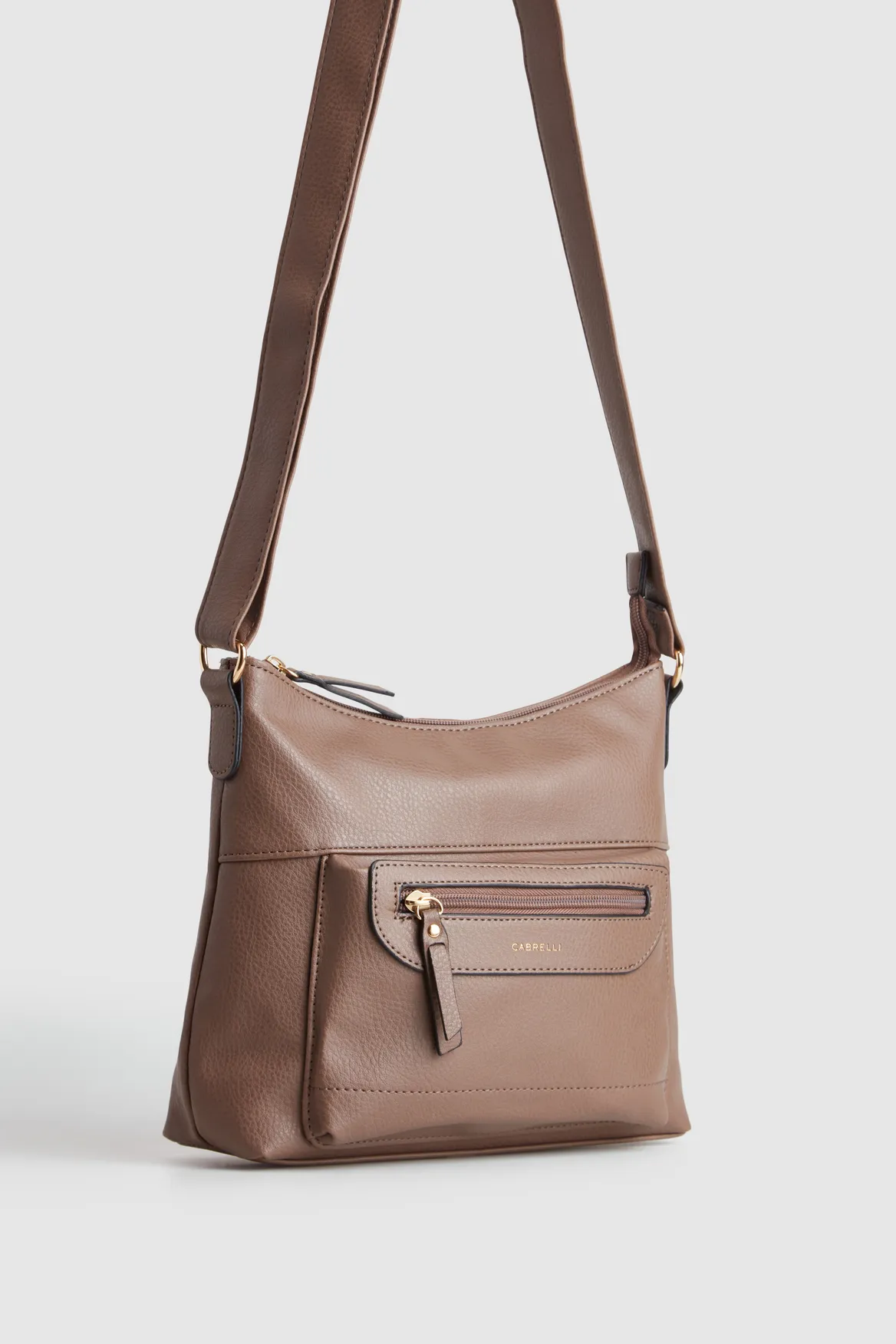 Zip Pocket Panel Crossbody Bag Strandbags