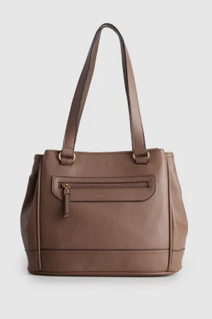 Zip Pocket Panel Tote Bag Strandbags